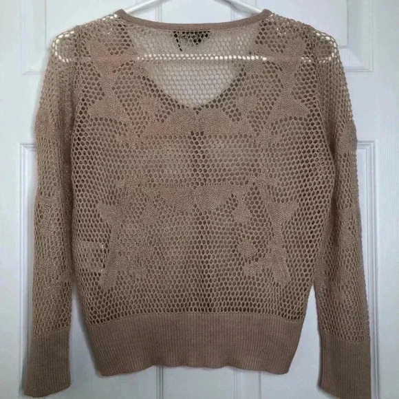 Tricotto Peach/Pink Mesh Cardigan Size  Small - Picture 11 of 16